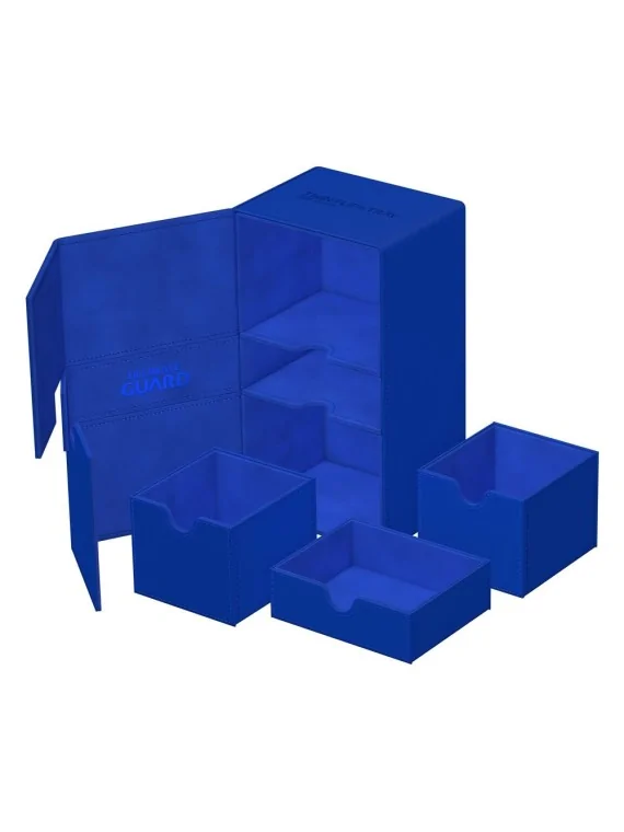 Ultimate Guard Twin Flip'n'Tray 200+ XenoSkin Monocolor Azul de Ultimate Guard en Cajas para Cartas | La Cueva Roja
