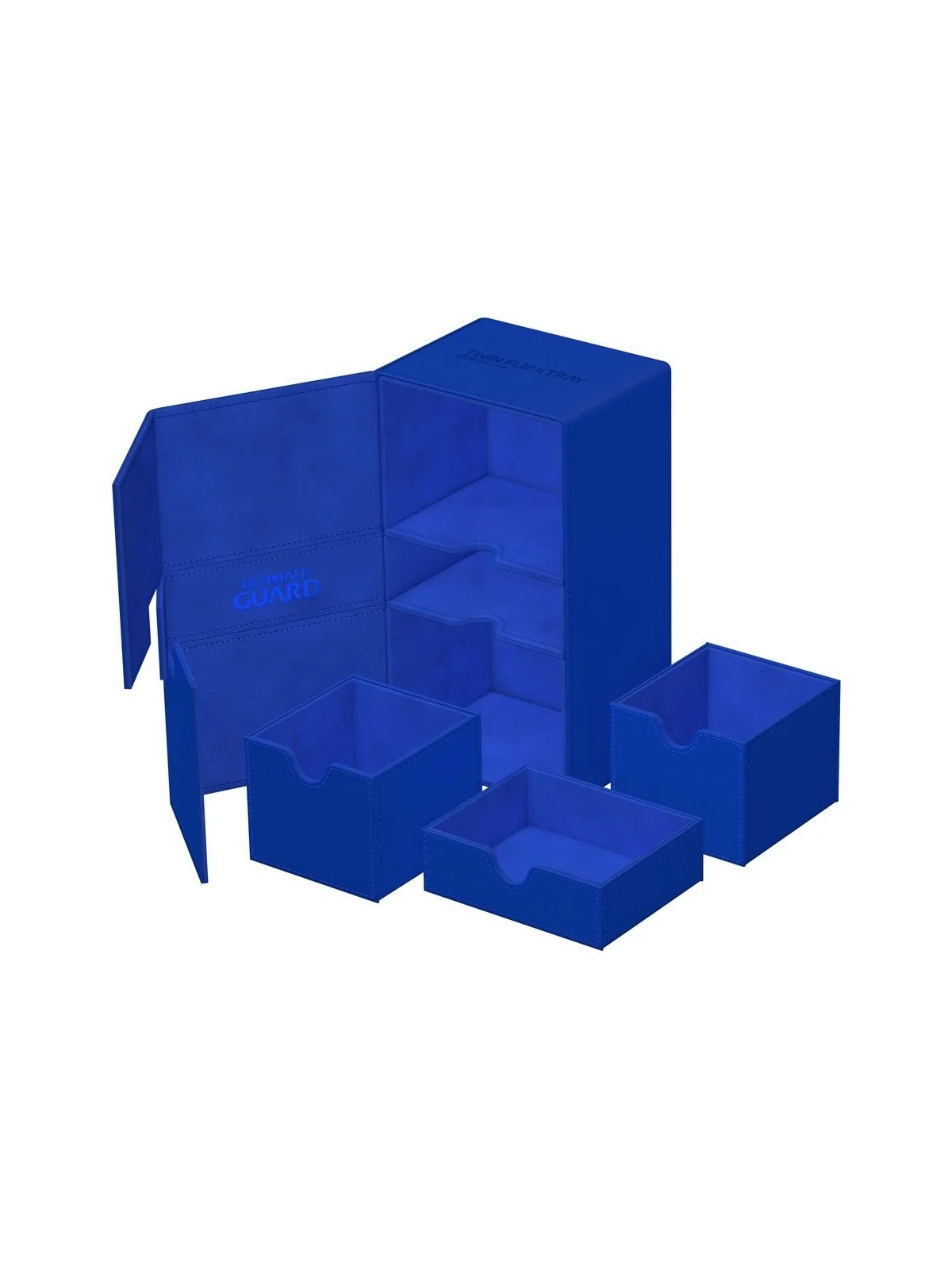 Ultimate Guard Twin Flip'n'Tray 200+ XenoSkin Monocolor Azul de Ultimate Guard en Cajas para Cartas | La Cueva Roja