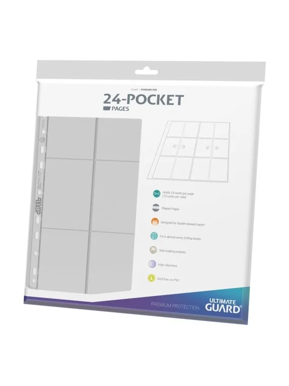 Ultimate Guard 24-Pocket QuadRow Pages Side-Loading Transparente (10) de Ultimate Guard en Cajas para Cartas | La Cueva Roja