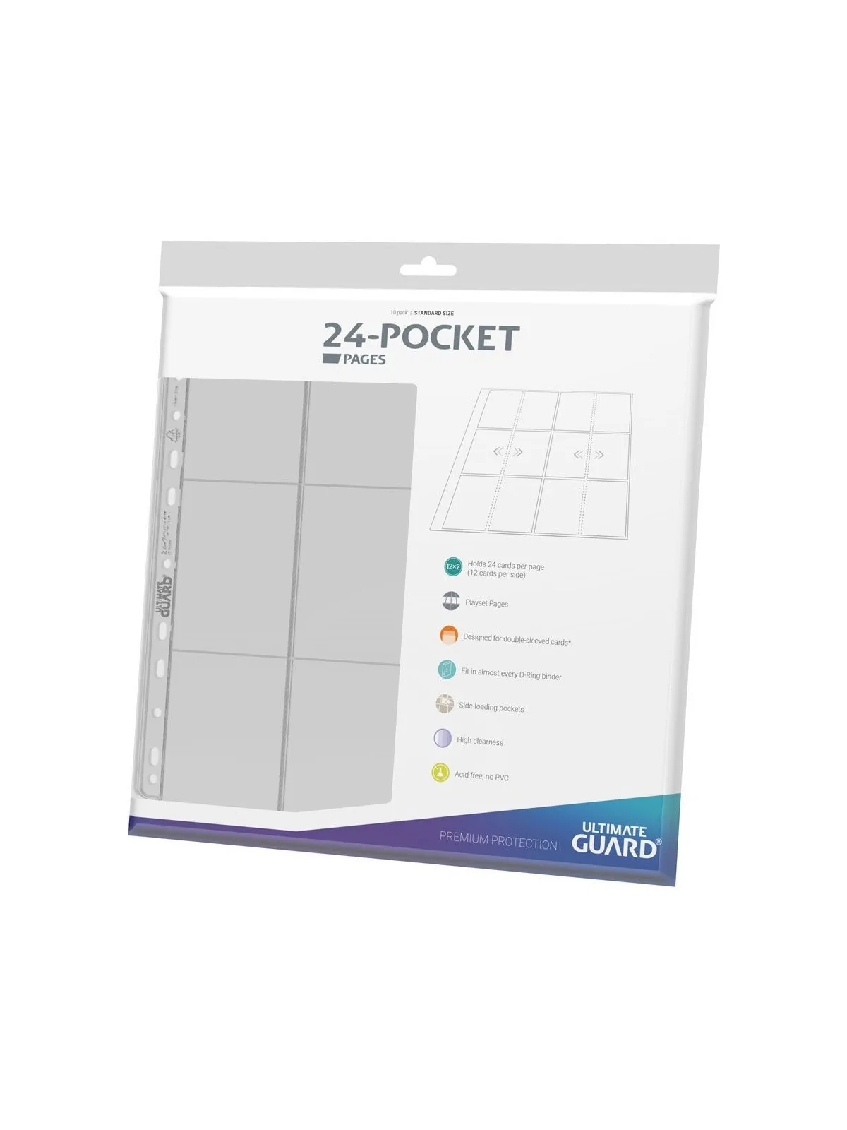 Ultimate Guard 24-Pocket QuadRow Pages Side-Loading Transparente (10) de Ultimate Guard en Cajas para Cartas | La Cueva Roja