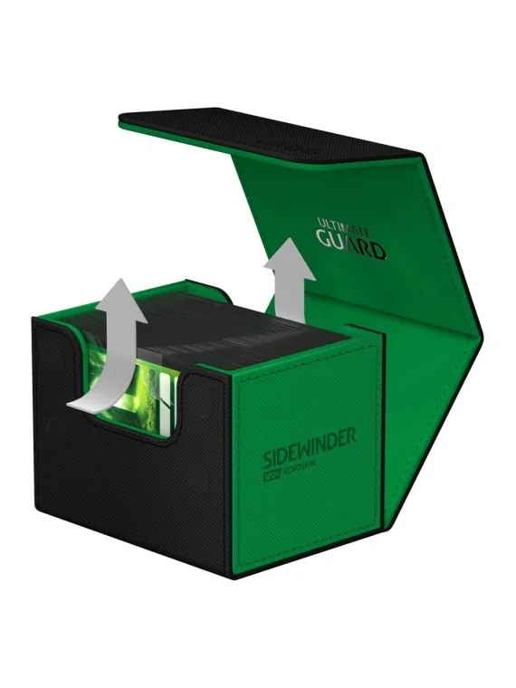 Ultimate Guard Sidewinder 100+ XenoSkin SYNERGY Negro/Verde de Ultimate Guard en Cajas para Cartas | La Cueva Roja