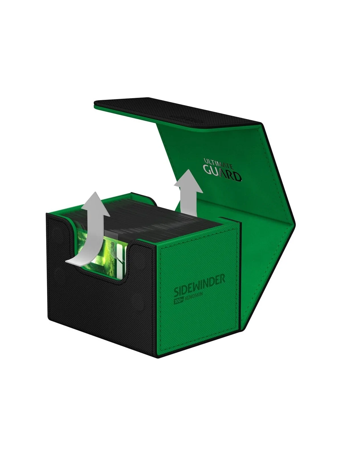 Ultimate Guard Sidewinder 100+ XenoSkin SYNERGY Negro/Verde de Ultimate Guard en Cajas para Cartas | La Cueva Roja