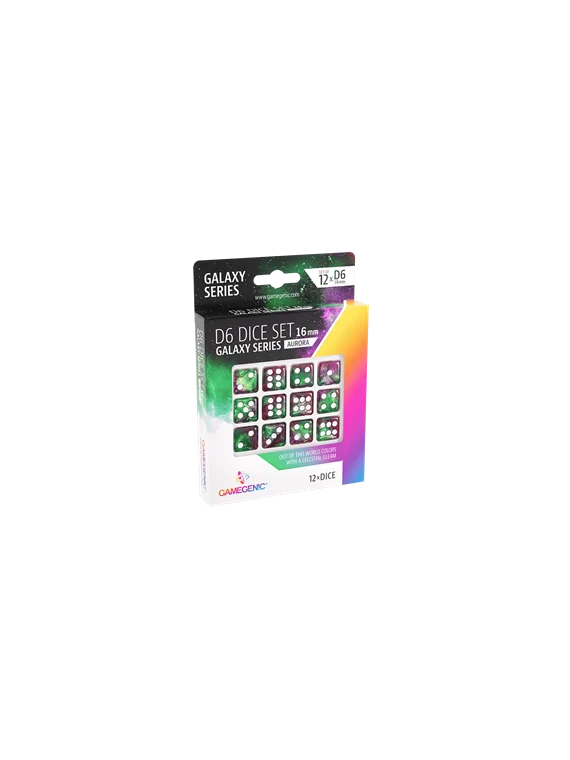 Aurora D6 Dice Set 16 mm (12 pcs) de Gamegenic en Dados | La Cueva Roja