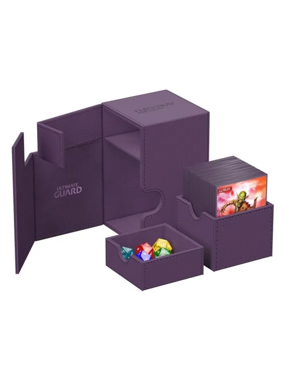 Ultimate Guard Flip'n'Tray 100+ XenoSkin Monocolor Violeta de Ultimate Guard en Cajas para Cartas | La Cueva Roja