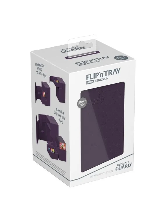 Ultimate Guard Flip'n'Tray 100+ XenoSkin Monocolor Violeta de Ultimate Guard en Cajas para Cartas | La Cueva Roja