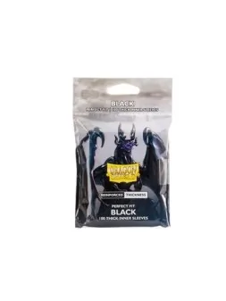 Dragon Shield: Standard Size Perfect Fit – Inner Sleeves – Thick Inner Black (100) de Dragon Shield en Fundas | La Cueva Roja