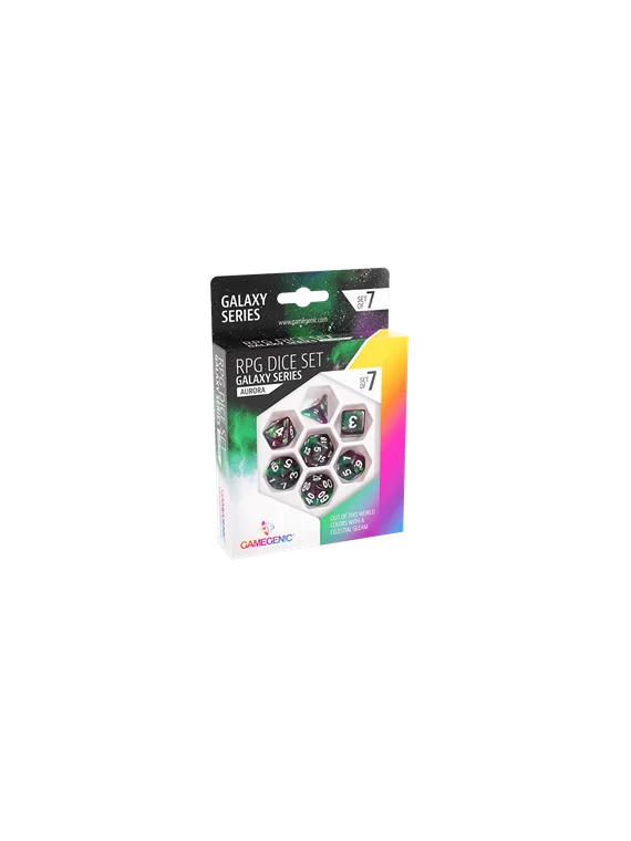 Aurora RPG Dice Set (7pcs) de Gamegenic en Dados | La Cueva Roja