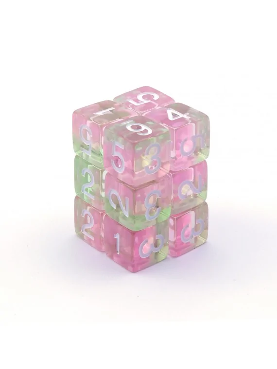 12 Dados D6 16mm: Rosa de Green Stuff World en Dados | La Cueva Roja