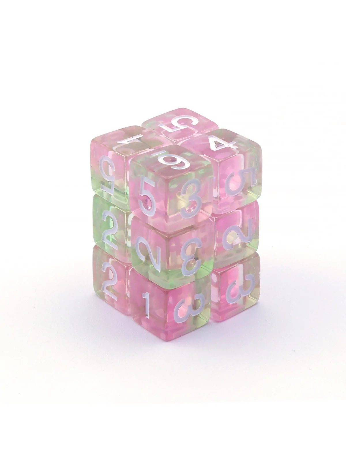 12 Dados D6 16mm: Rosa de Green Stuff World en Dados | La Cueva Roja