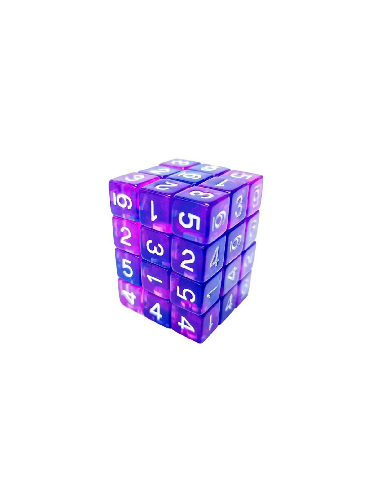 36 Dados D6 12mm: Azul/Lila Transparente de Green Stuff World en Dados | La Cueva Roja