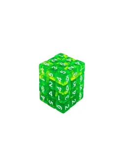 36 Dados D6 12mm: Verde/Amarillo Transparente de Green Stuff World en Dados | La Cueva Roja