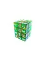 36 Dados D6 12mm: Naranja/Verde Transparente de Green Stuff World en Dados | La Cueva Roja