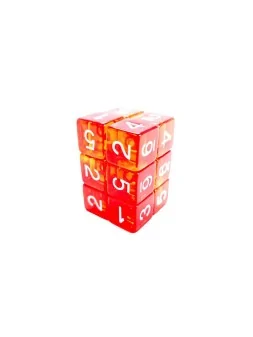 12 Dados D6 16mm: Rojo/Amarillo Transparente de Green Stuff World en Dados | La Cueva Roja