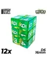12 Dados D6 16mm: Verde/Amarillo Transparente de Green Stuff World en Dados | La Cueva Roja