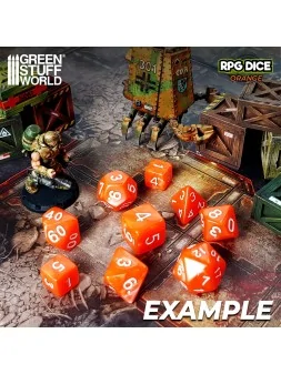 36 Dados D6 12mm: Naranja de Green Stuff World en Dados | La Cueva Roja