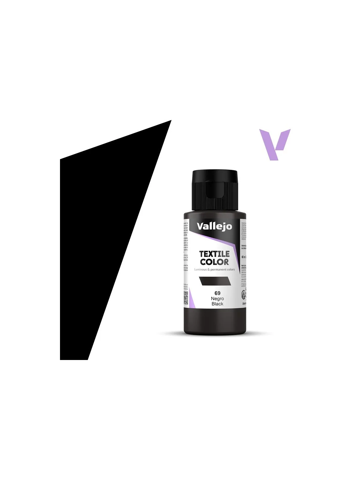 Negro Textile Color Vallejo 60ml (40069) de Vallejo en Vallejo | La Cueva Roja