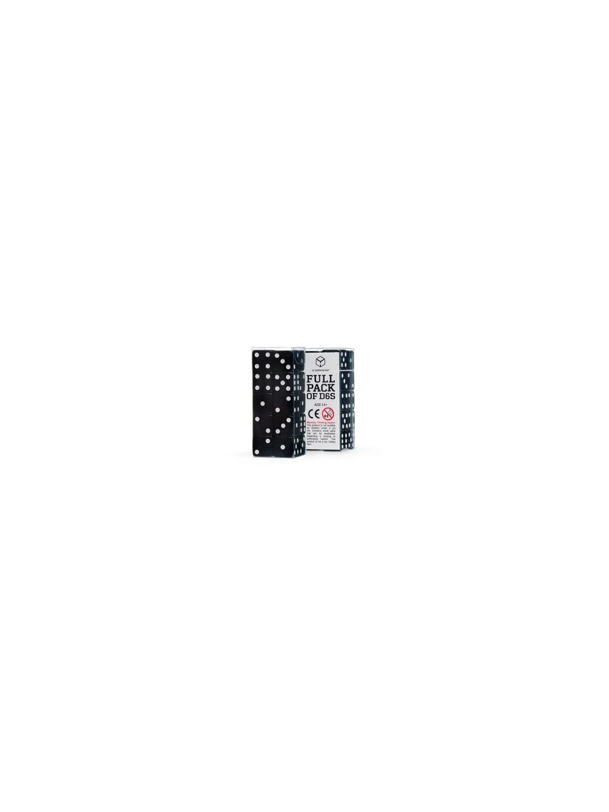 Q Workshop Pack de Dados Full Pack D6 Negro (20) de Q Workshop en Dados | La Cueva Roja