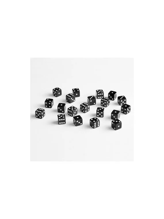 Q Workshop Pack de Dados Full Pack D6 Negro (20) de Q Workshop en Dados | La Cueva Roja
