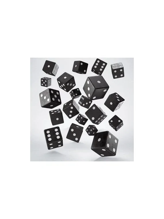 Q Workshop Pack de Dados Full Pack D6 Negro (20) de Q Workshop en Dados | La Cueva Roja