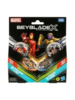 Beyblade X: Colaboración con Marvel, Set Iron Man 4-80B vs. Thanos 4-60P de Hasbro en Beyblade X | La Cueva Roja