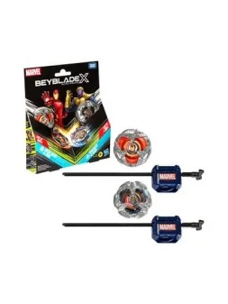 Beyblade X: Colaboración con Marvel, Set Iron Man 4-80B vs. Thanos 4-60P de Hasbro en Beyblade X | La Cueva Roja