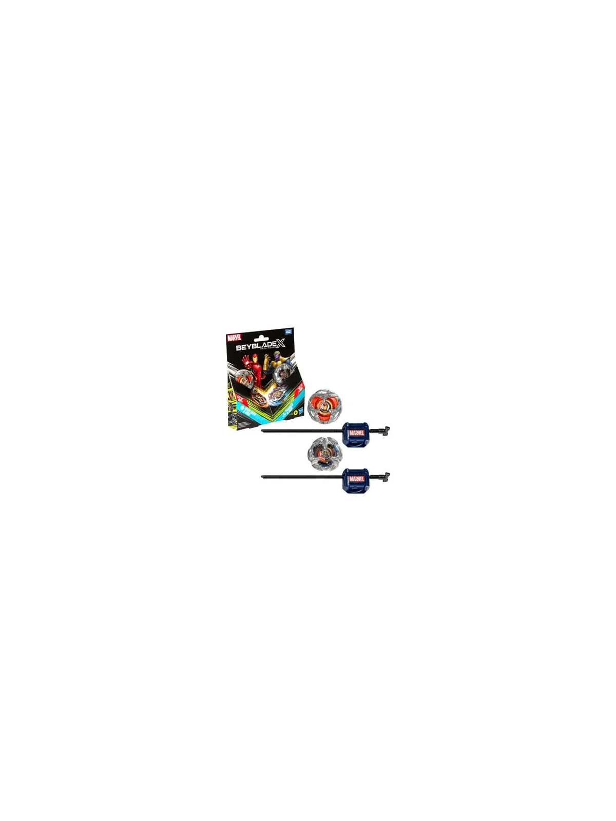 Beyblade X: Colaboración con Marvel, Set Iron Man 4-80B vs. Thanos 4-60P de Hasbro en Beyblade X | La Cueva Roja