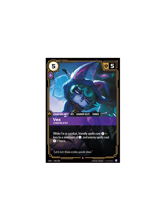 Vex, Cheerless de Riftbound en 02 - Spiritforged | La Cueva Roja