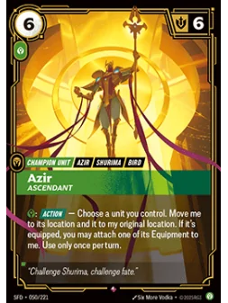 Azir, Ascendant (V.1 - Rare) de Riftbound en 02 - Spiritforged | La Cueva Roja