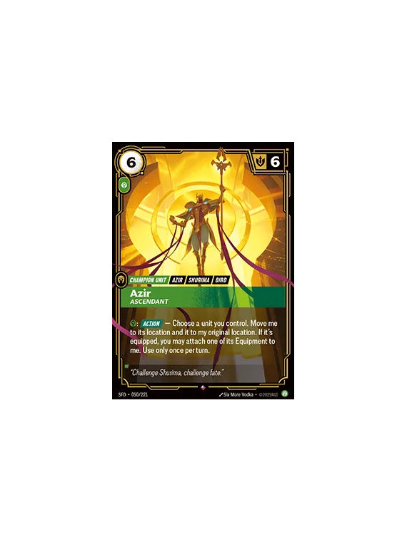 Azir, Ascendant (V.1 - Rare) de Riftbound en 02 - Spiritforged | La Cueva Roja