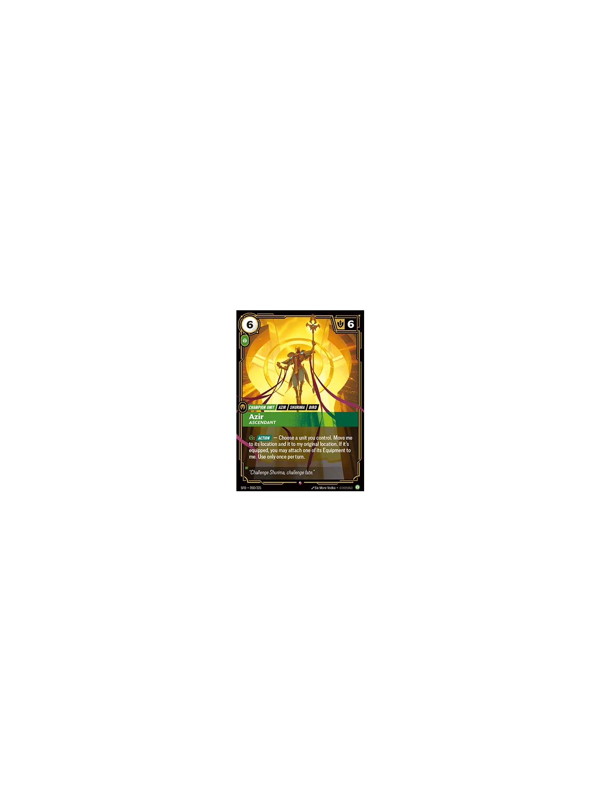 Azir, Ascendant (V.1 - Rare) de Riftbound en 02 - Spiritforged | La Cueva Roja