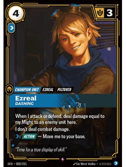 Ezreal, Dashing (V.1 - Rare) de Riftbound en 02 - Spiritforged | La Cueva Roja