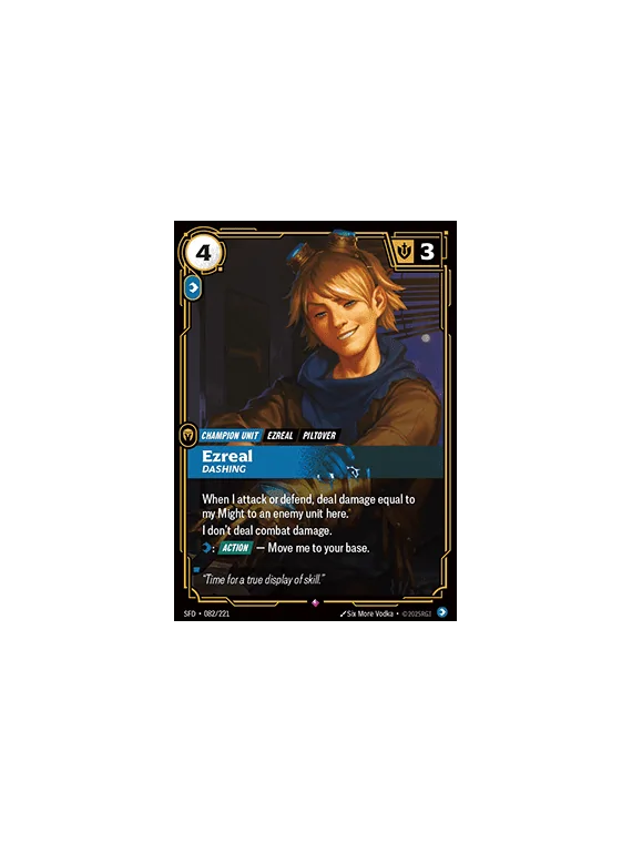 Ezreal, Dashing (V.1 - Rare) de Riftbound en 02 - Spiritforged | La Cueva Roja