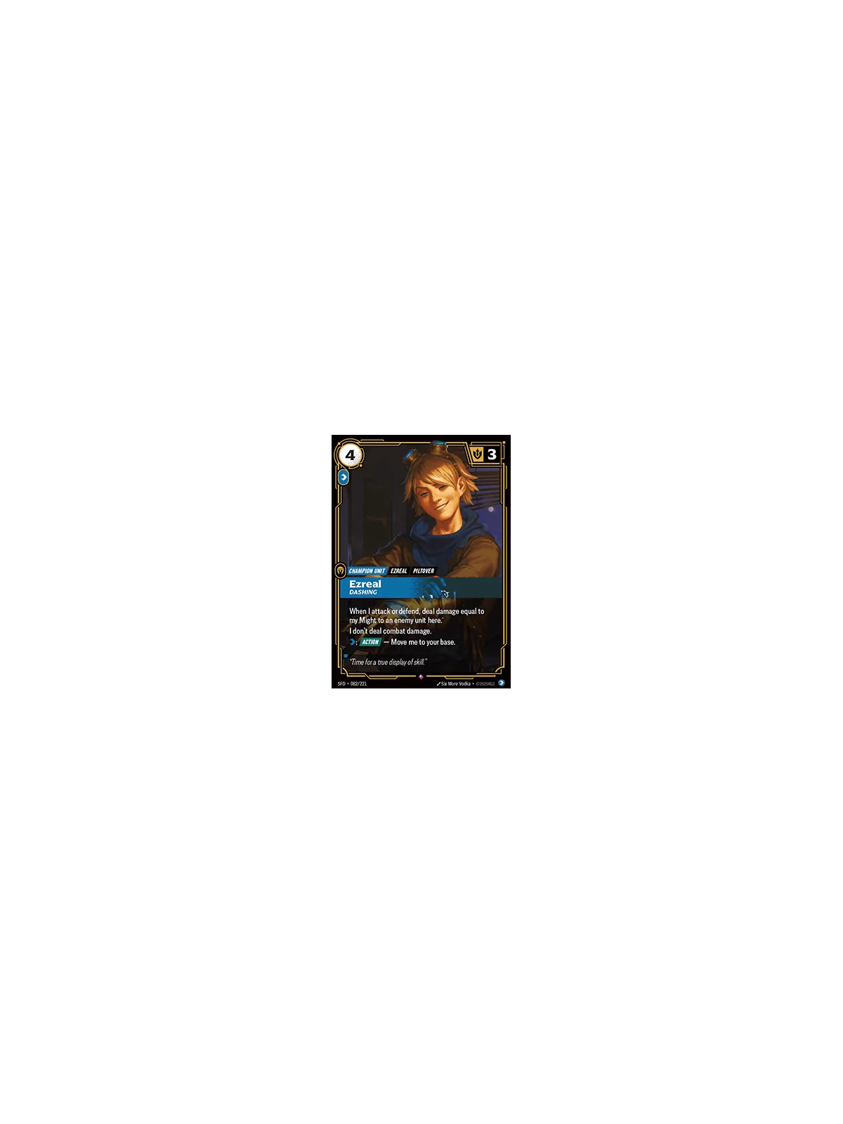 Ezreal, Dashing (V.1 - Rare) de Riftbound en 02 - Spiritforged | La Cueva Roja