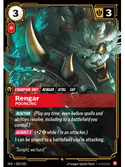 Rengar, Pouncing de Riftbound en 02 - Spiritforged | La Cueva Roja