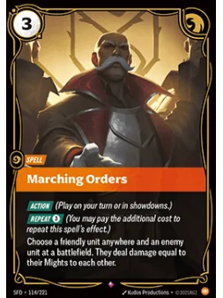 Marching Orders de Riftbound en 02 - Spiritforged | La Cueva Roja