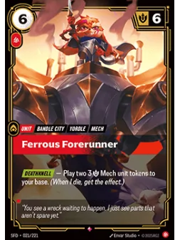 Ferrous Forerunner de Riftbound en 02 - Spiritforged | La Cueva Roja