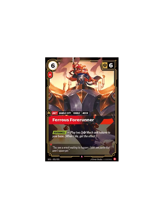 Ferrous Forerunner de Riftbound en 02 - Spiritforged | La Cueva Roja