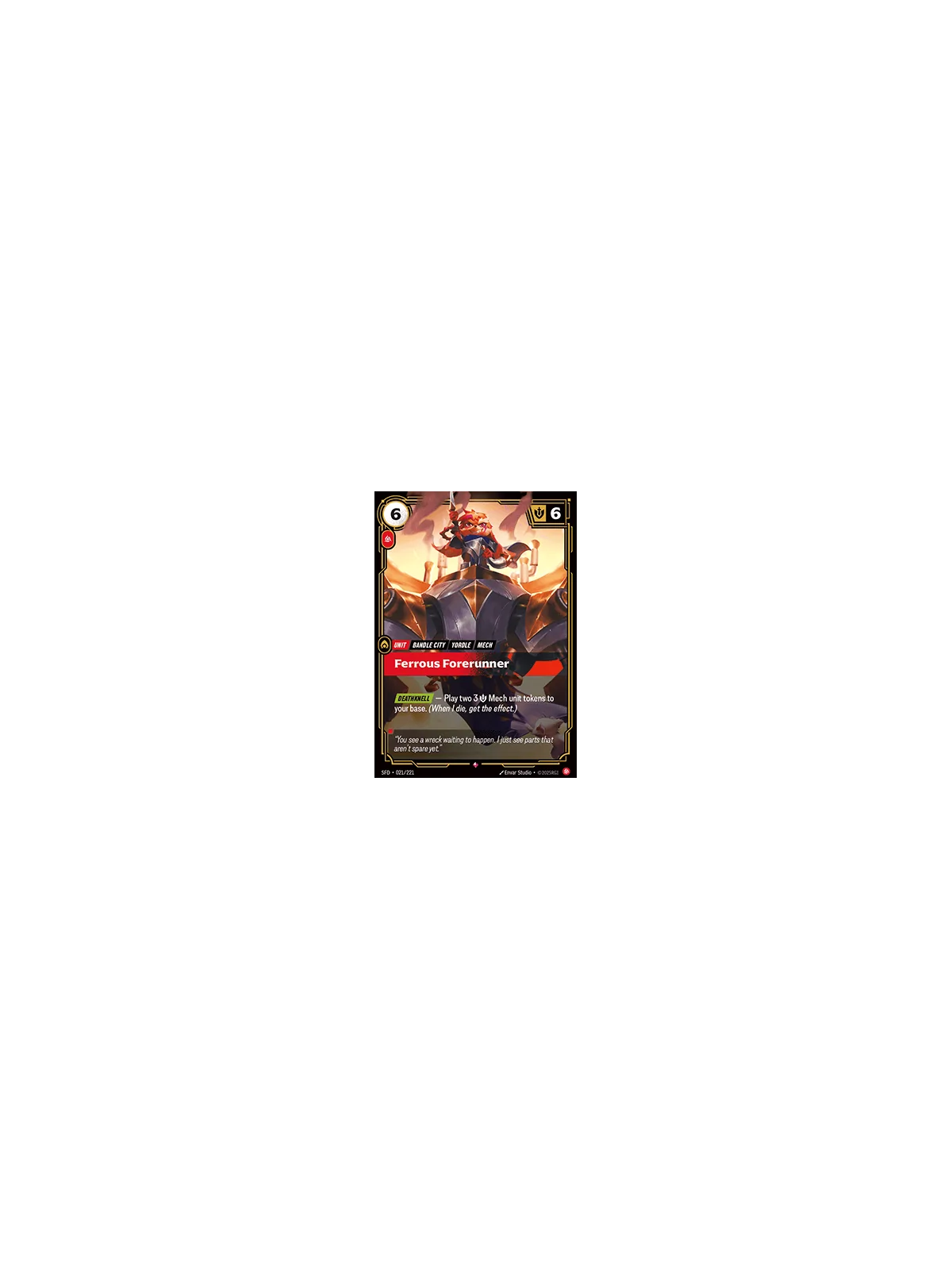 Ferrous Forerunner de Riftbound en 02 - Spiritforged | La Cueva Roja