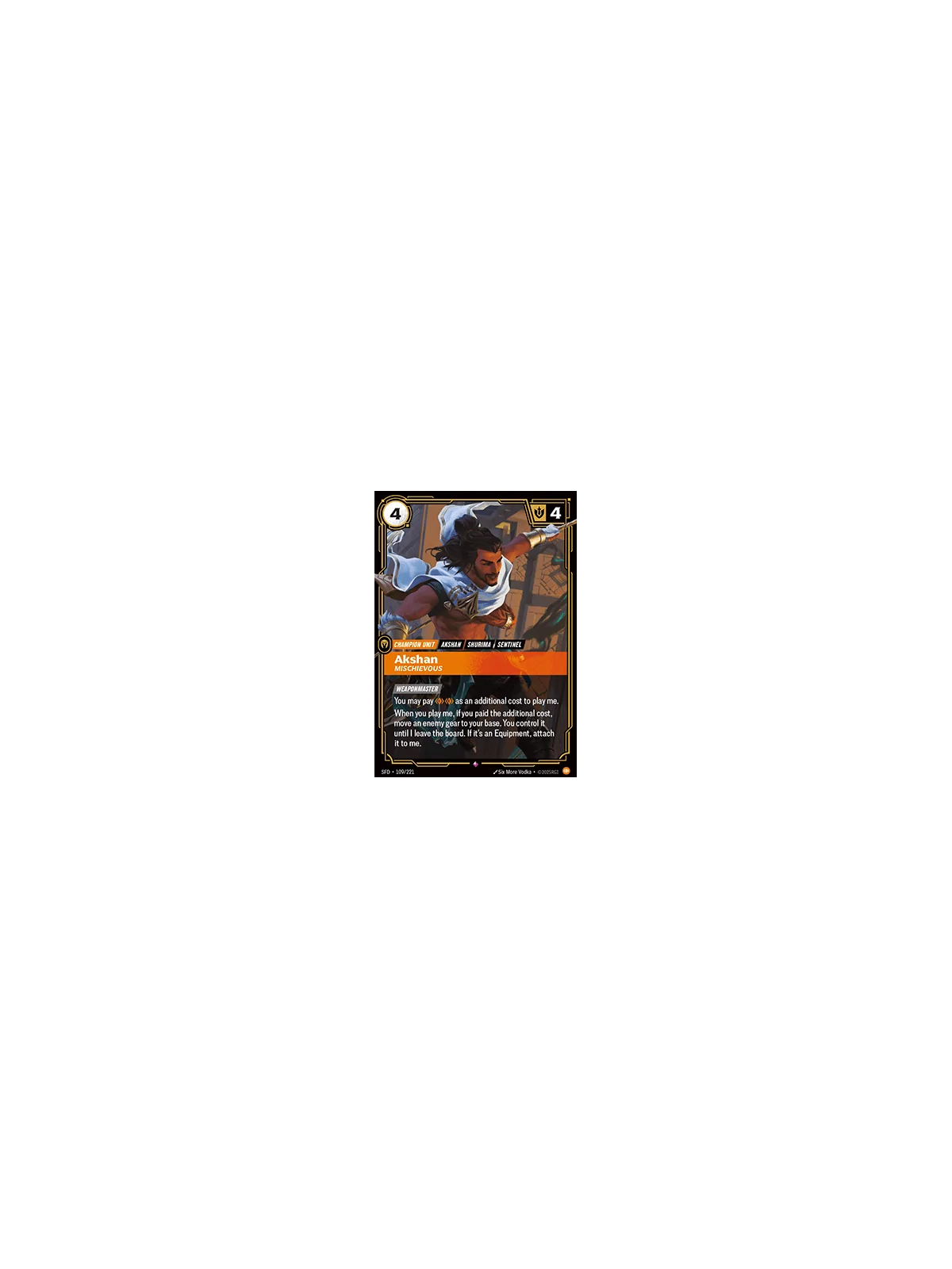 Akshan, Mischievous de Riftbound en 02 - Spiritforged | La Cueva Roja