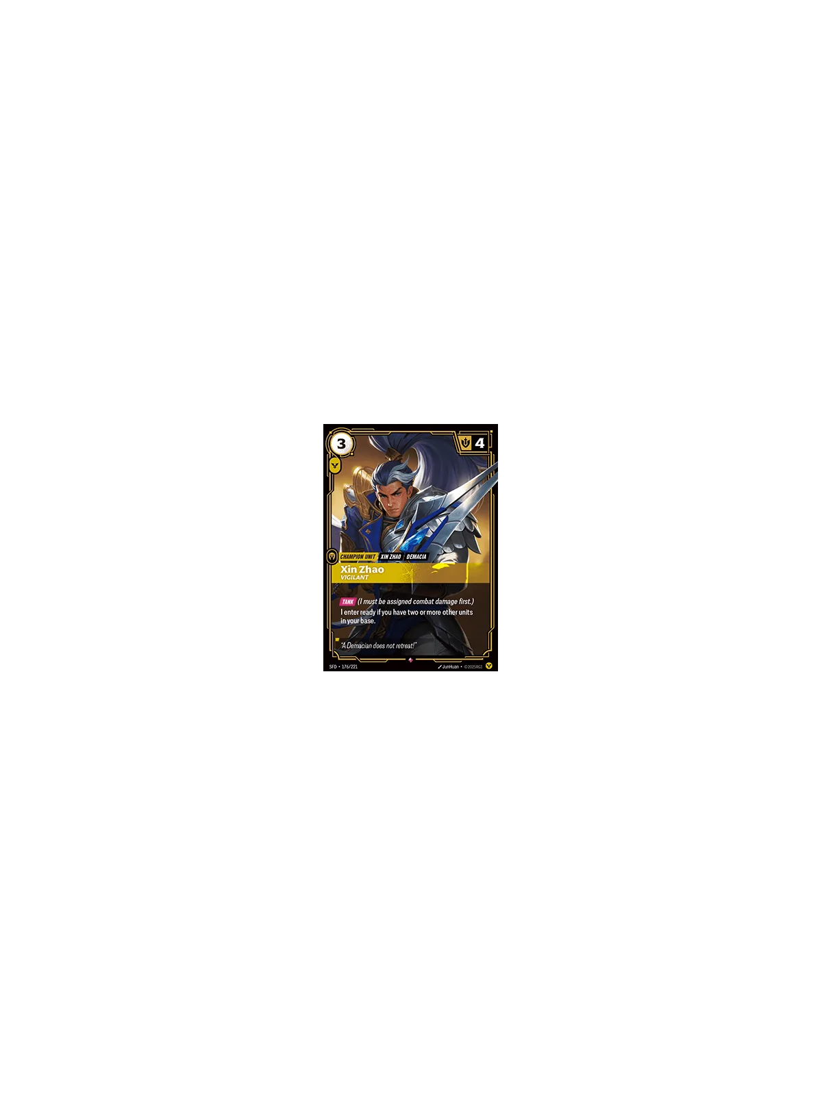 Xin Zhao, Vigilant de Riftbound en 02 - Spiritforged | La Cueva Roja