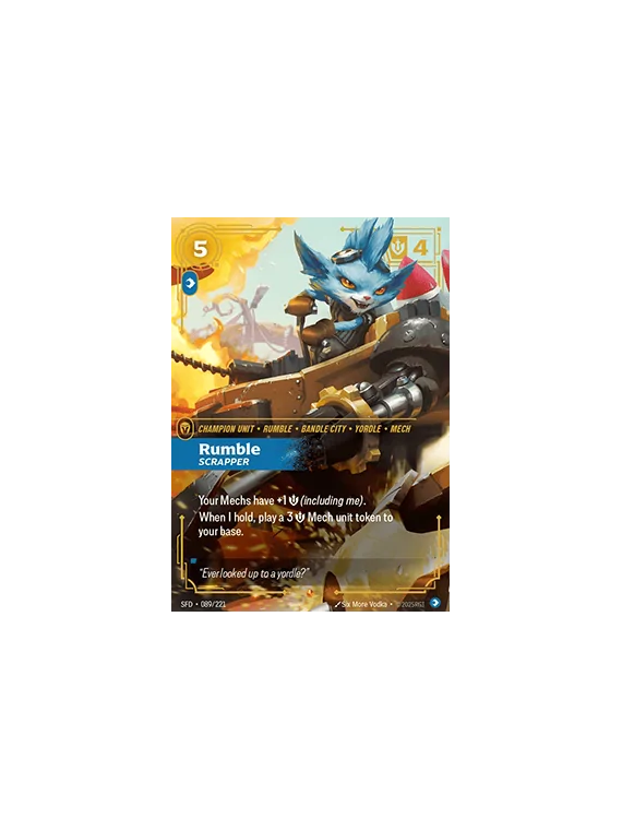 Rumble, Scrapper (V.1 - Epic) de Riftbound en 02 - Spiritforged | La Cueva Roja