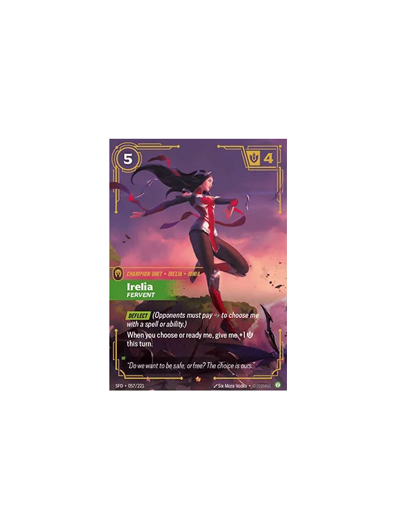 Irelia, Fervent (V.1 - Epic) de Riftbound en 02 - Spiritforged | La Cueva Roja