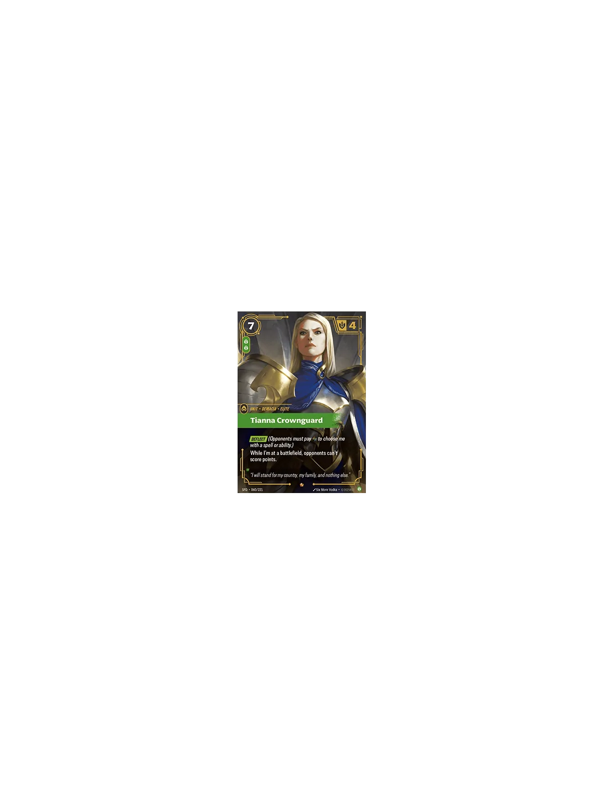 Tianna Crownguard de Riftbound en 02 - Spiritforged | La Cueva Roja