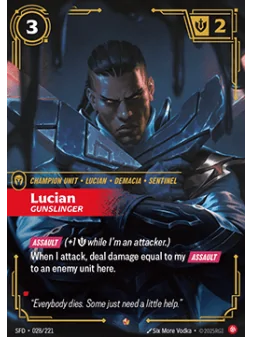 Lucian, Gunslinger (V.1 - Epic) de Riftbound en 02 - Spiritforged | La Cueva Roja