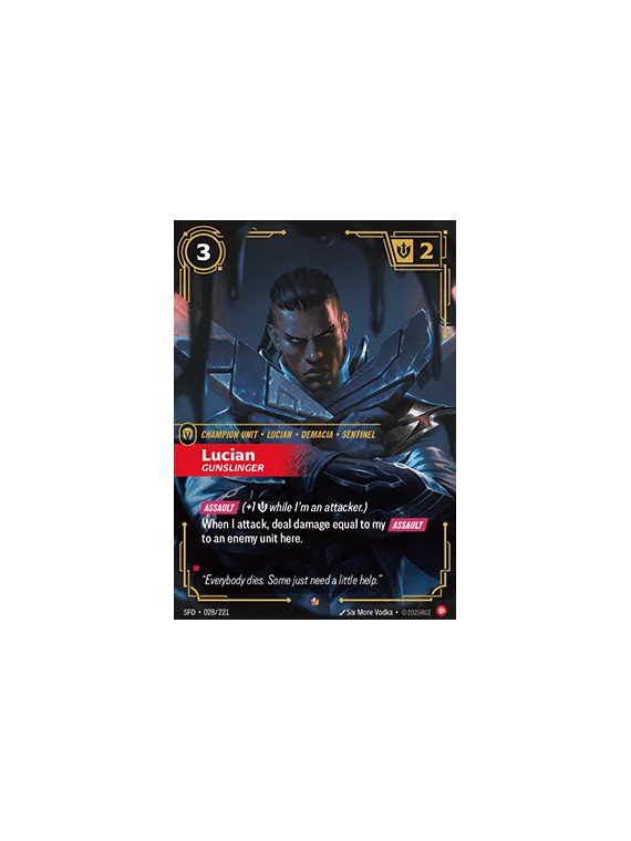 Lucian, Gunslinger (V.1 - Epic) de Riftbound en 02 - Spiritforged | La Cueva Roja