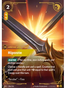 Riposte de Riftbound en 02 - Spiritforged | La Cueva Roja