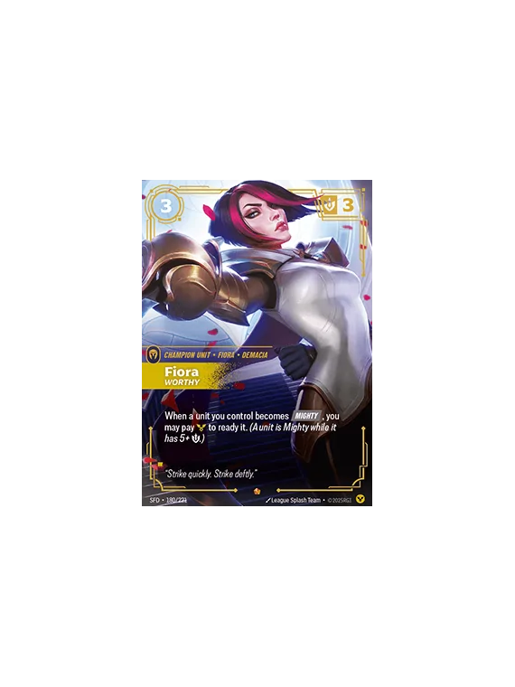 Fiora, Worthy (V.1 - Epic) de Riftbound en 02 - Spiritforged | La Cueva Roja