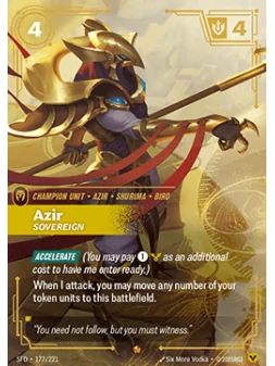 Azir, Sovereign (V.1 - Epic) de Riftbound en 02 - Spiritforged | La Cueva Roja