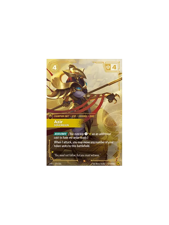 Azir, Sovereign (V.1 - Epic) de Riftbound en 02 - Spiritforged | La Cueva Roja