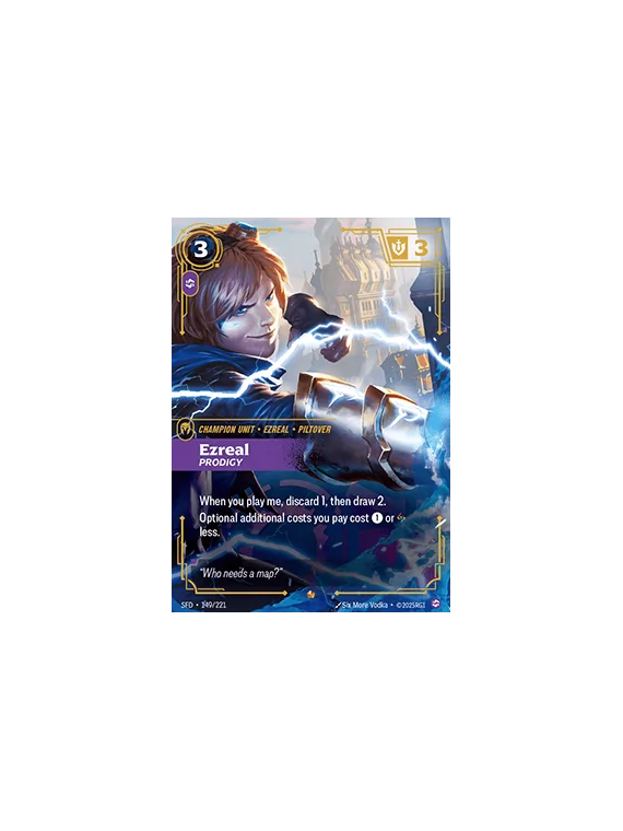 Ezreal, Prodigy (V.1 - Epic) de Riftbound en 02 - Spiritforged | La Cueva Roja